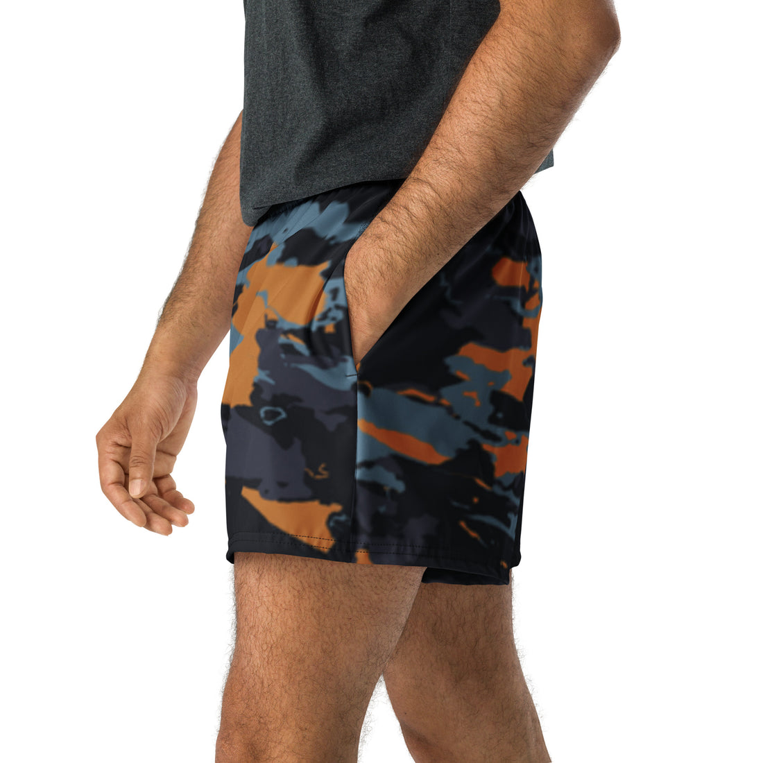 Performance Shorts Blue Orange Camo gym shorts