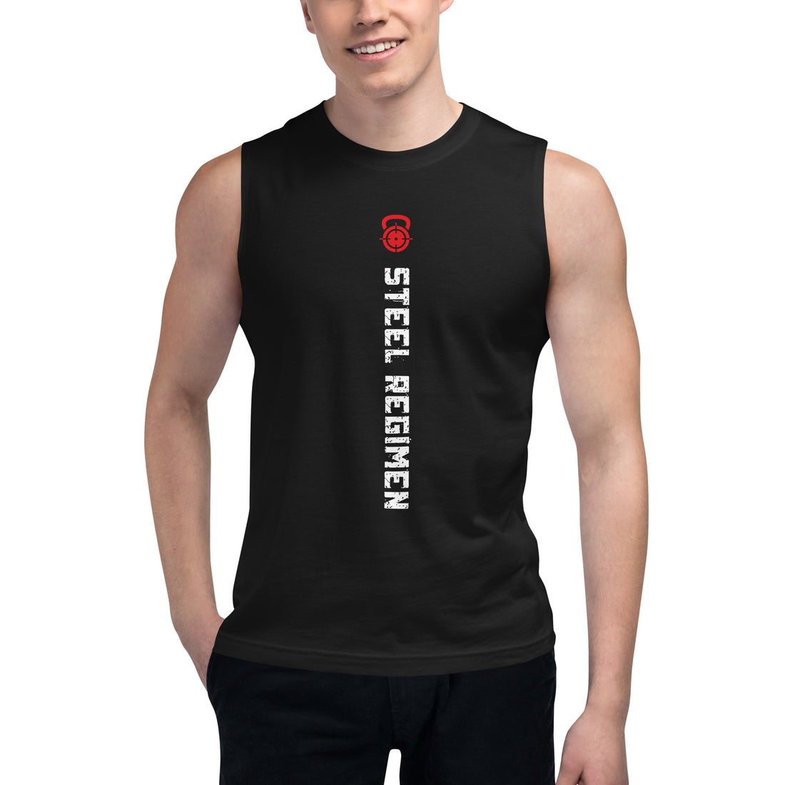 Black Training Muscle Tank lightweight gym top