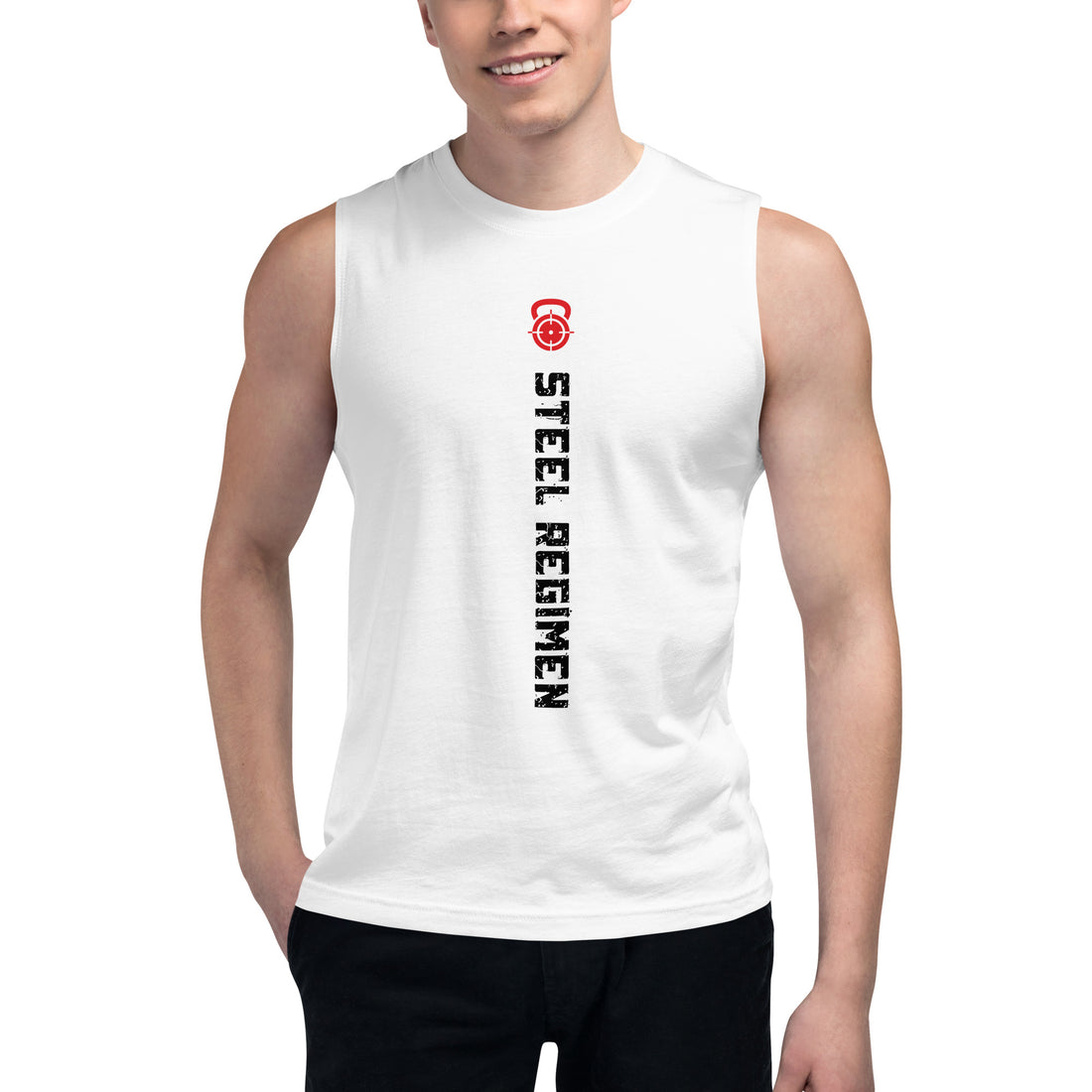 White Training Muscle Tank gym workout top