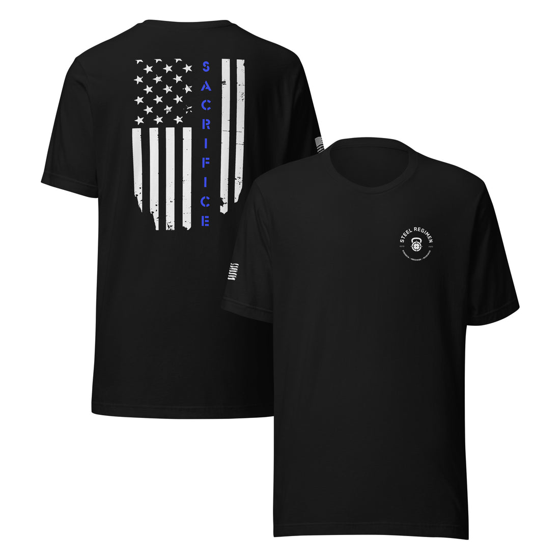 Blue Line Flag Tee tactical fitness training shirt