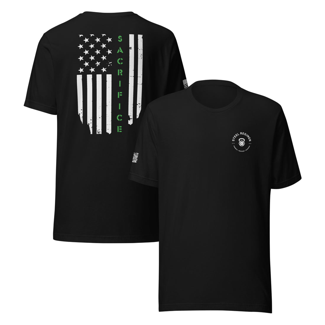 Green Line Flag Tee tactical fitness workout shirt