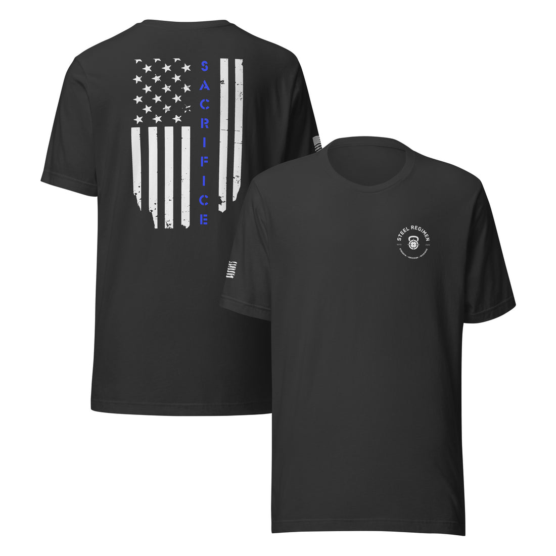 Blue Line Flag Tee tactical fitness training shirt