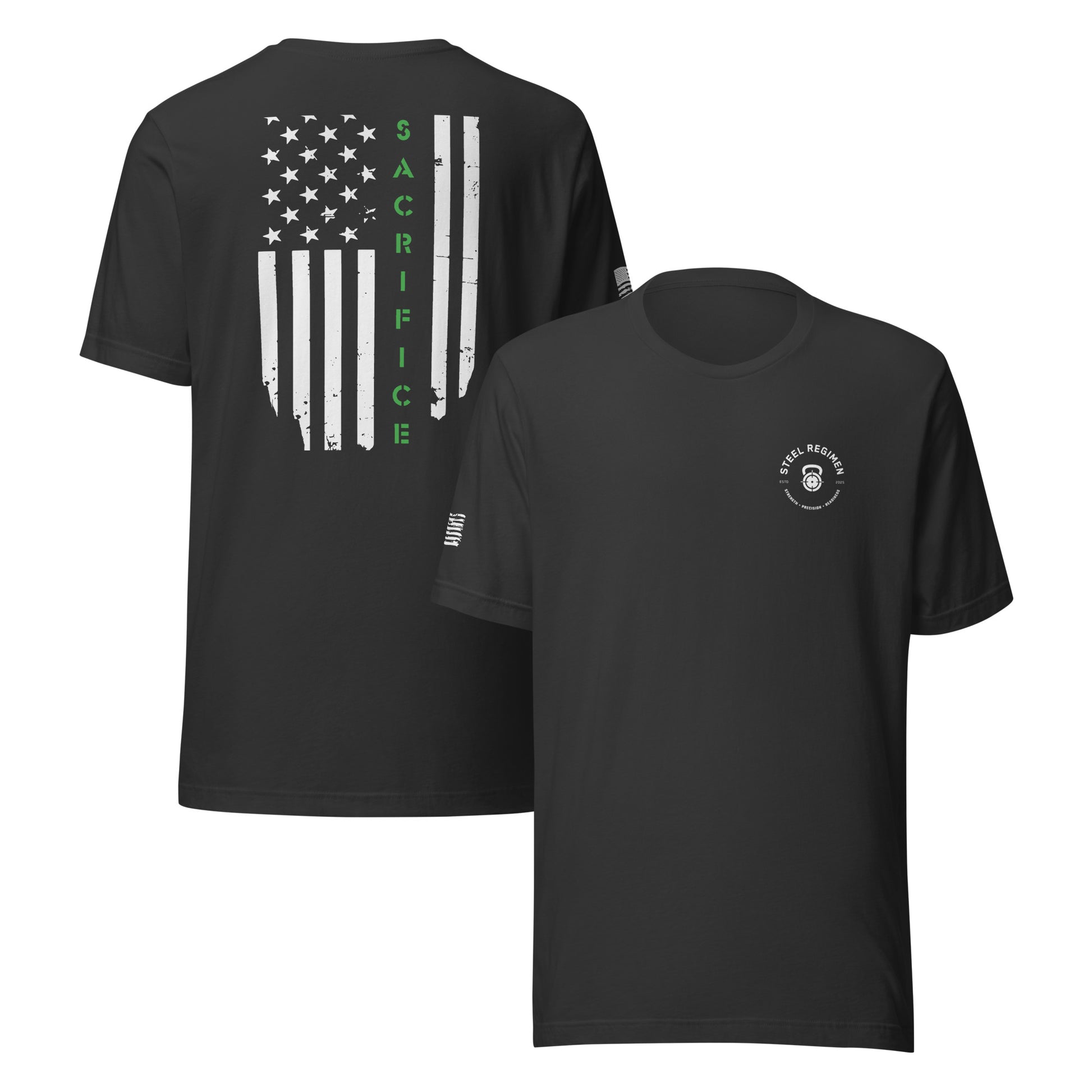 Green Line Flag Tee tactical fitness workout shirt