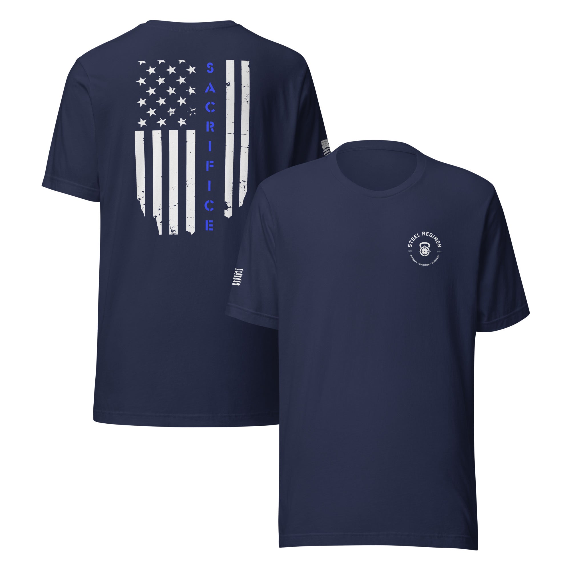 Blue Line Flag Tee tactical fitness training shirt
