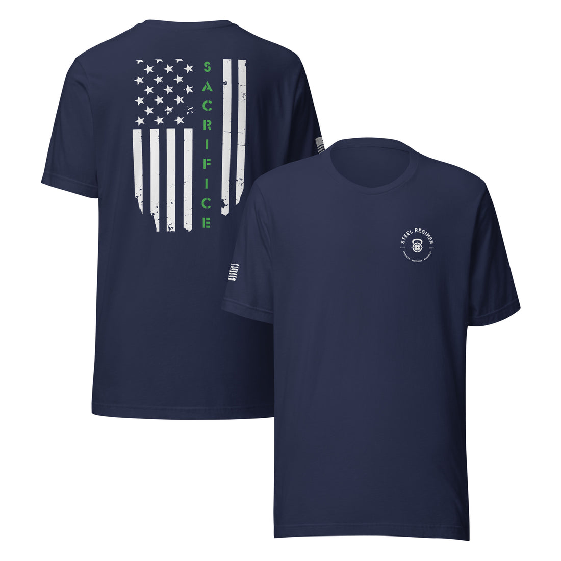 Green Line Flag Tee tactical fitness workout shirt